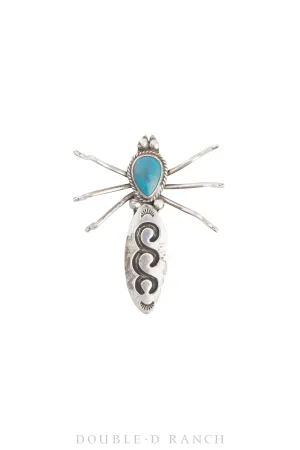 Pin, Novelty, Bug, Turquoise, Upcycled Vintage, 1008