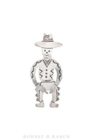 Pin, Novelty, Cowboy, Reticulated, Vintage, 1070