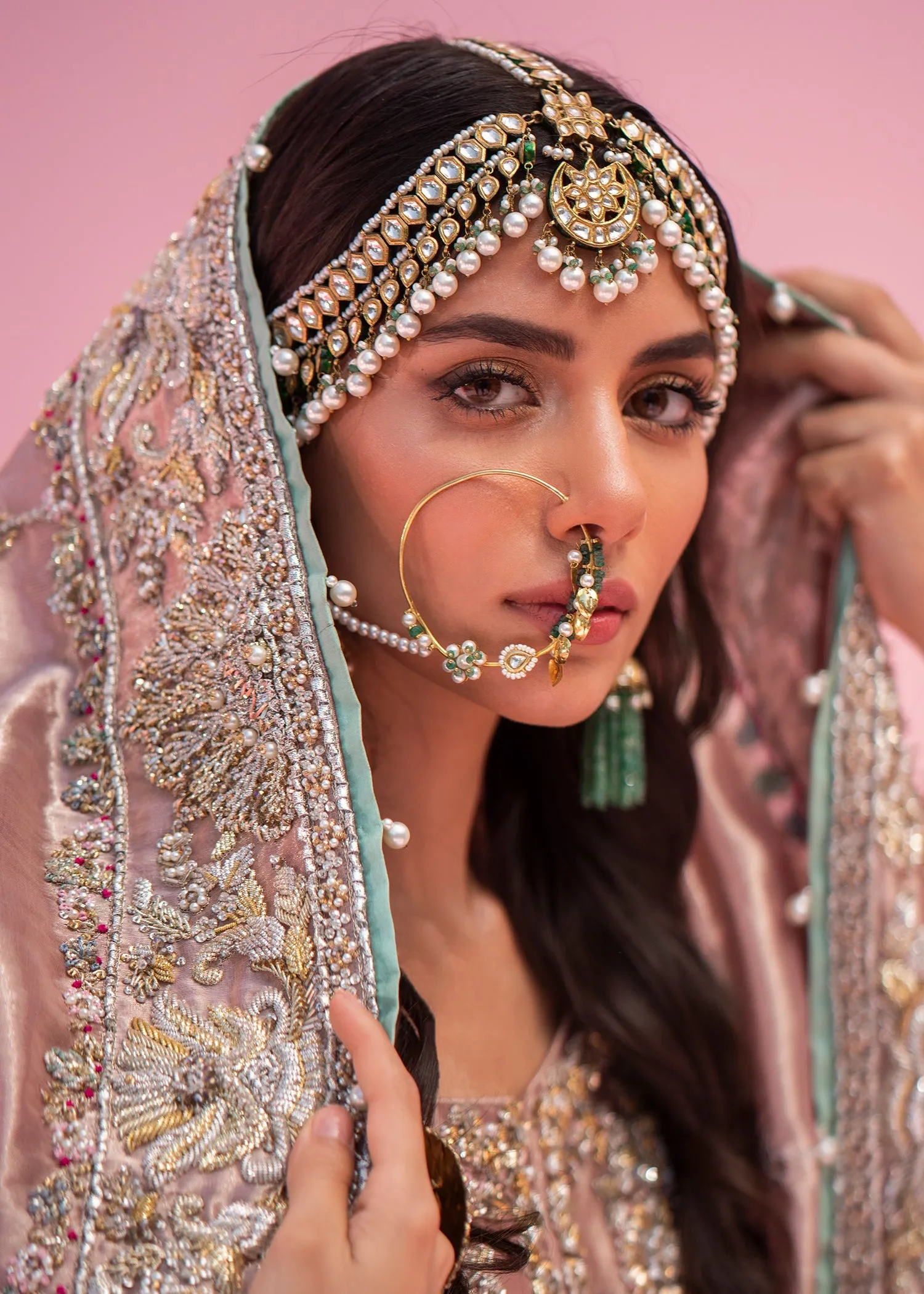 Pink Bridal Dress Pakistani in Lehenga Kameez Style