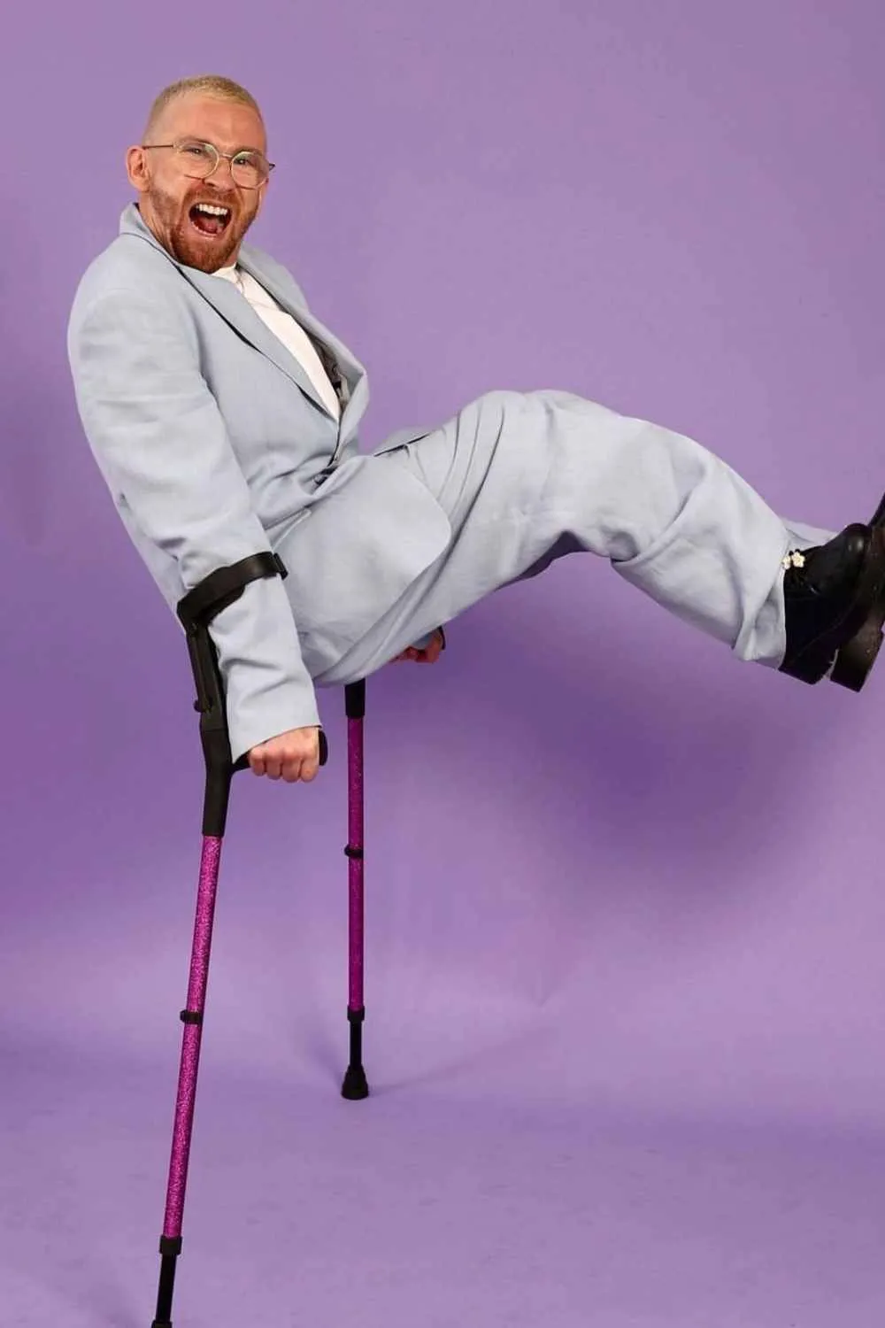 Pink Glitter Crutches