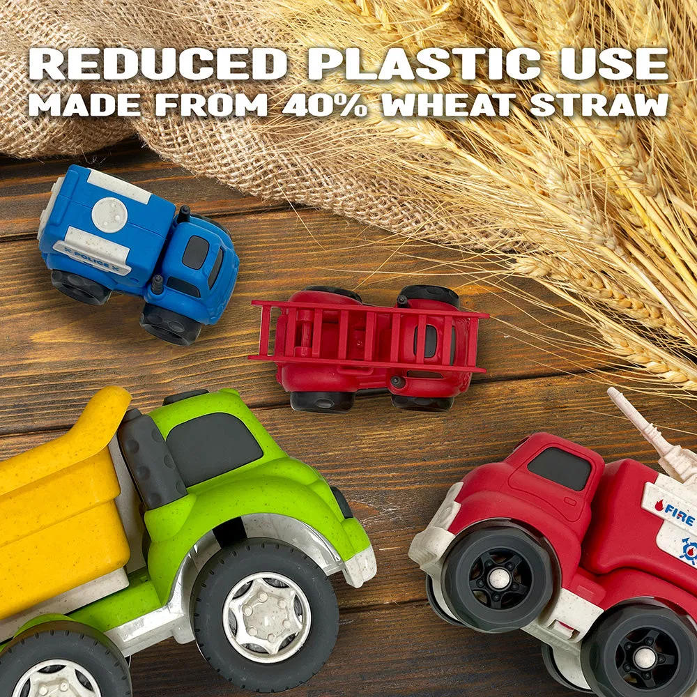 Plantastic City Vehicles Double Pack - Police Car & Fire Truck