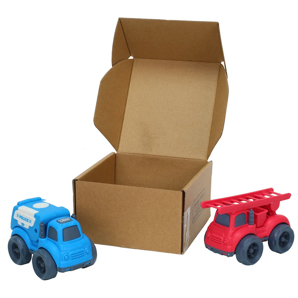Plantastic City Vehicles Double Pack - Police Car & Fire Truck