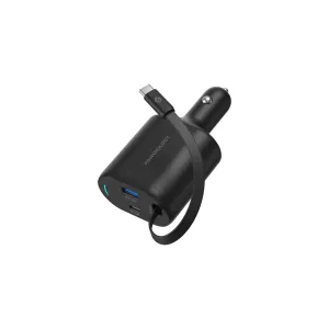 Powerology Type-C Retractable Car Charger