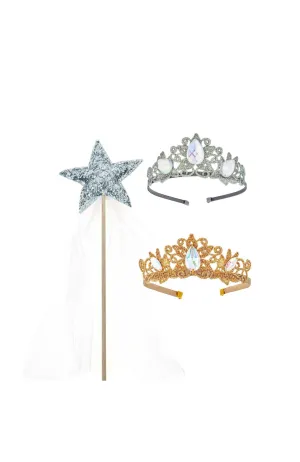 Princess Gift Set, Crowns   Wand, Gold & Silver