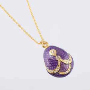 Purple & Gold Egg Pendant Necklace