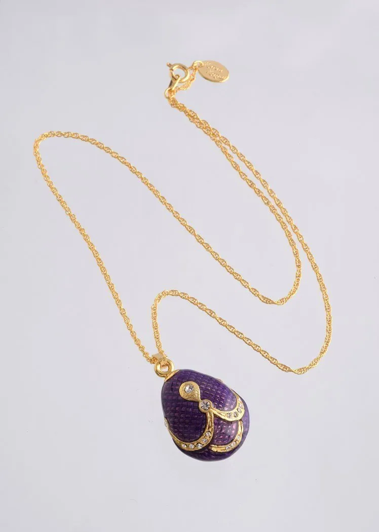 Purple & Gold Egg Pendant Necklace