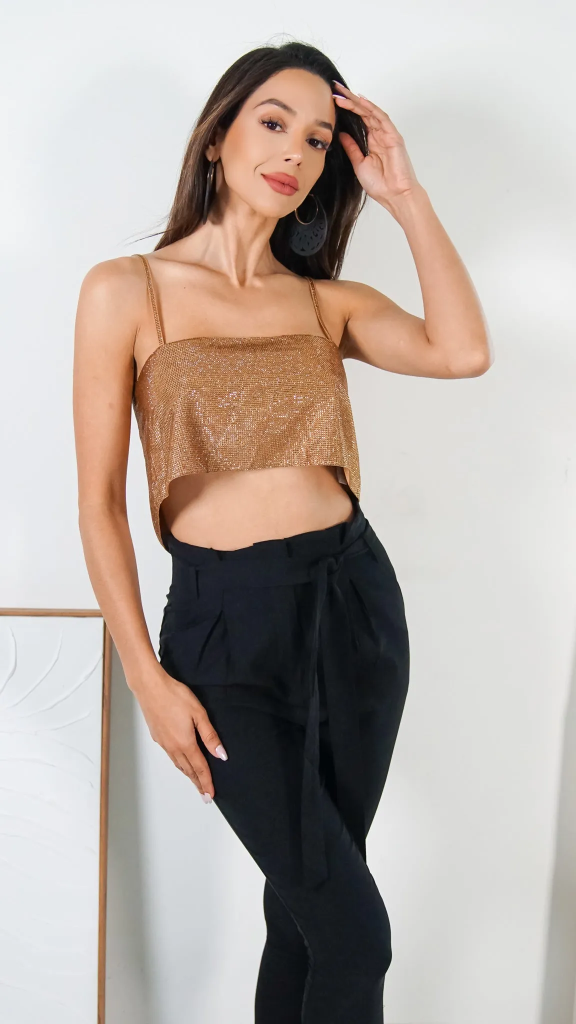 Qadira Sequins Crop Top