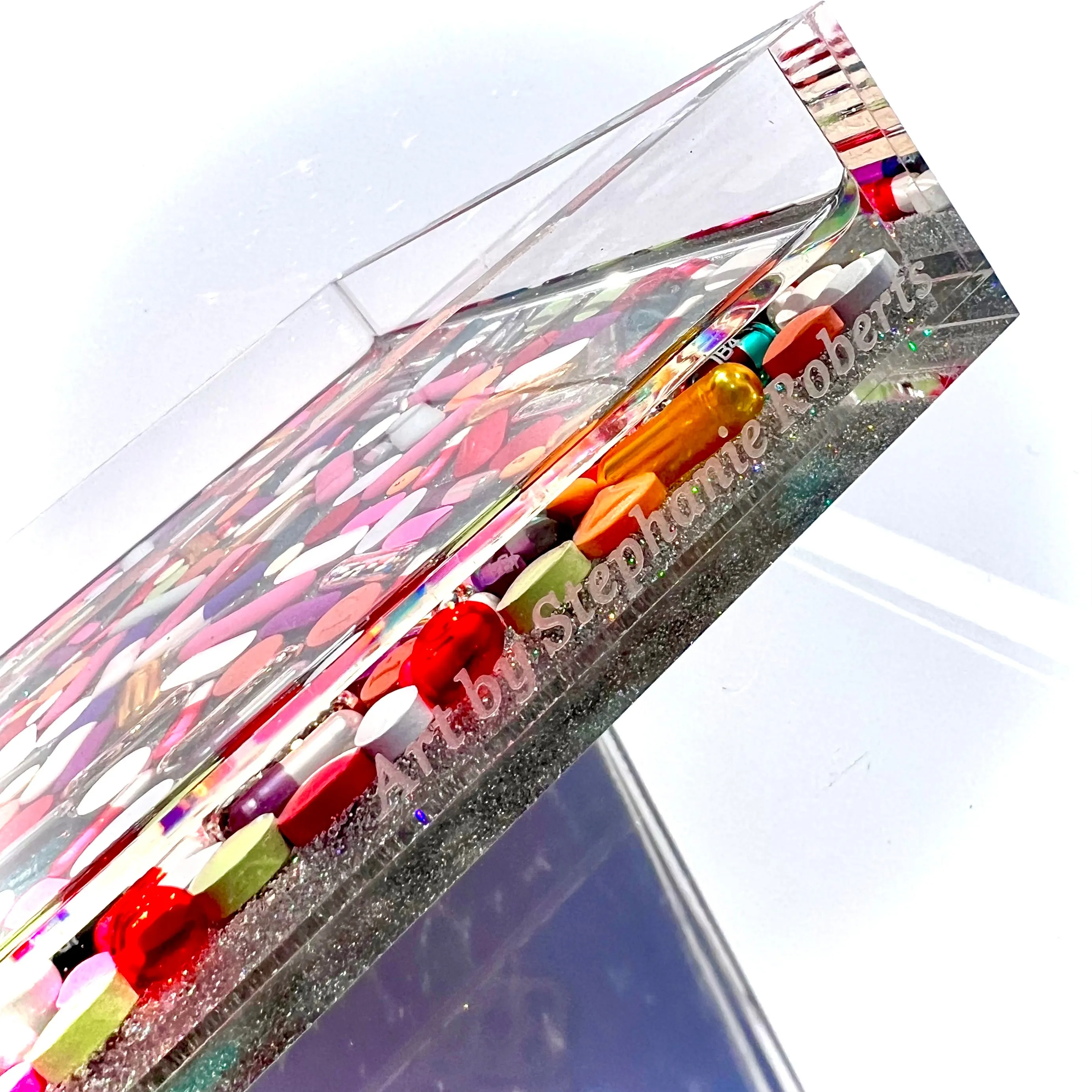 "Full Spectrum" Lucite Vanity Tray, 11x7"