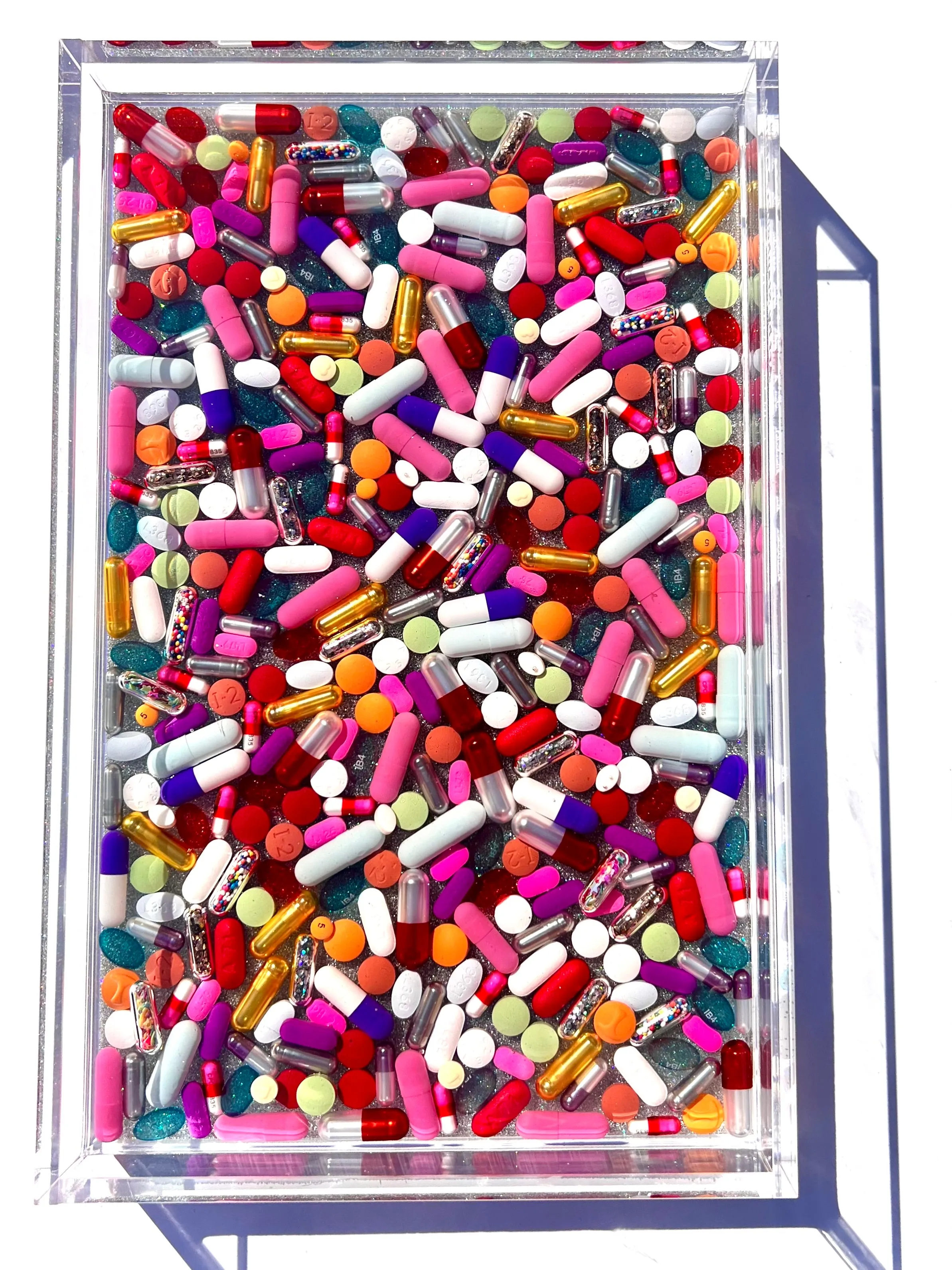 "Full Spectrum" Lucite Vanity Tray, 11x7"