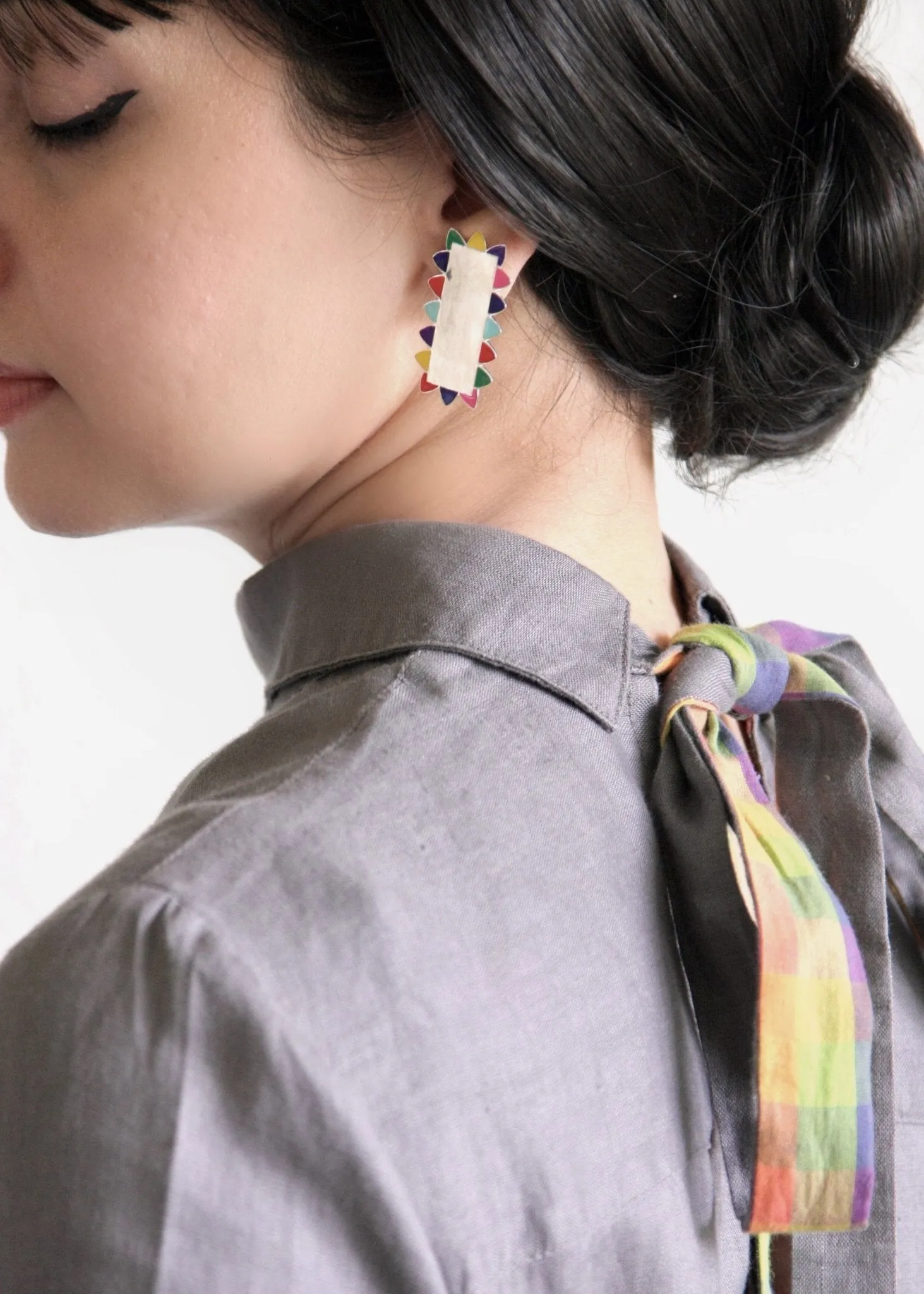 Ravishing, rectangular 'toran' earrings