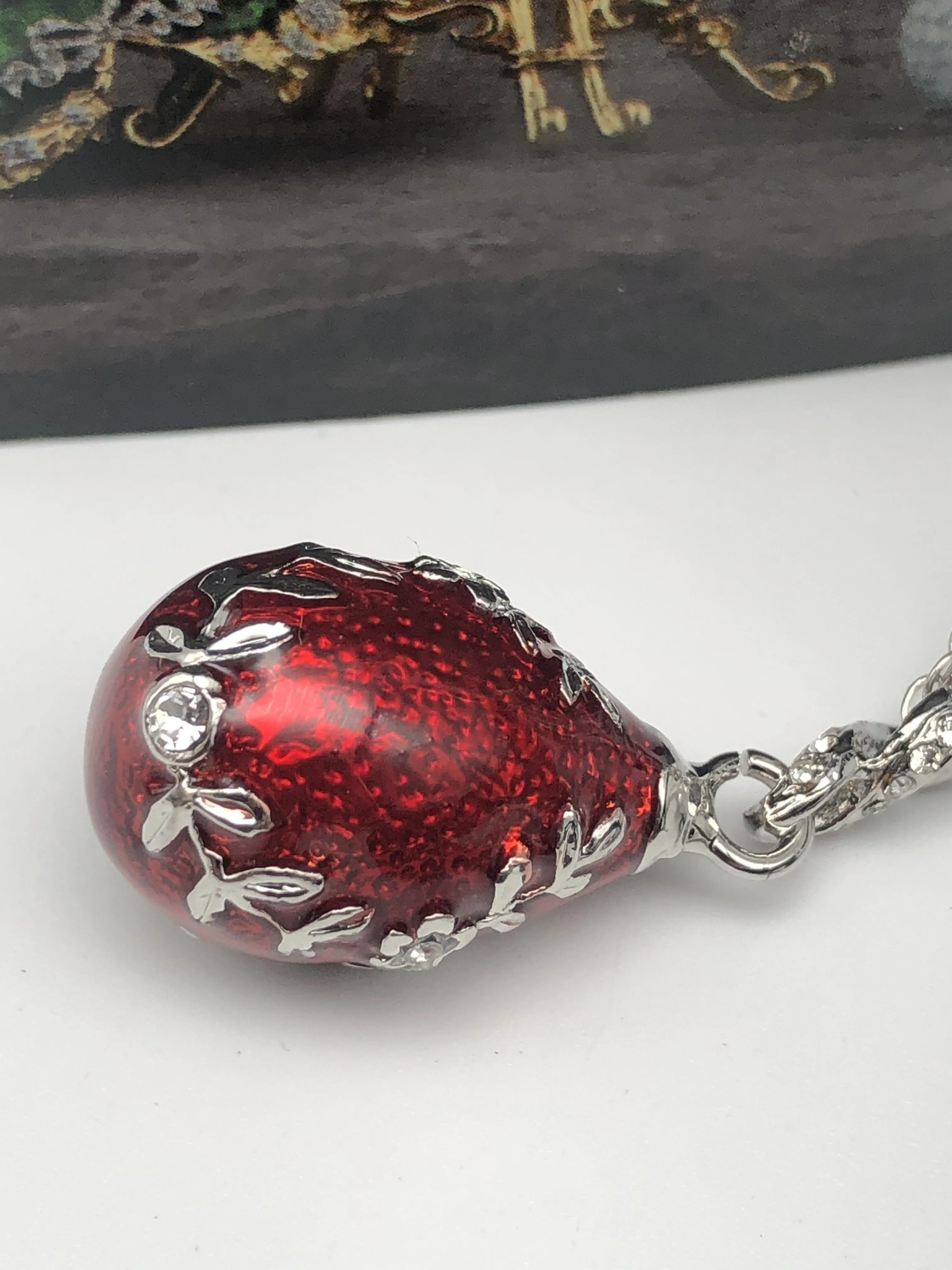 Red Egg Pendant Necklace
