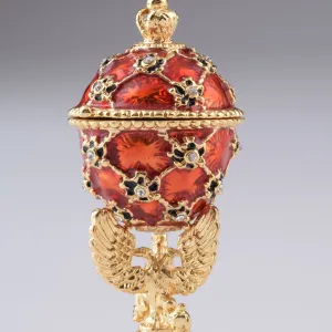 Red Faberge Egg with Car Inside