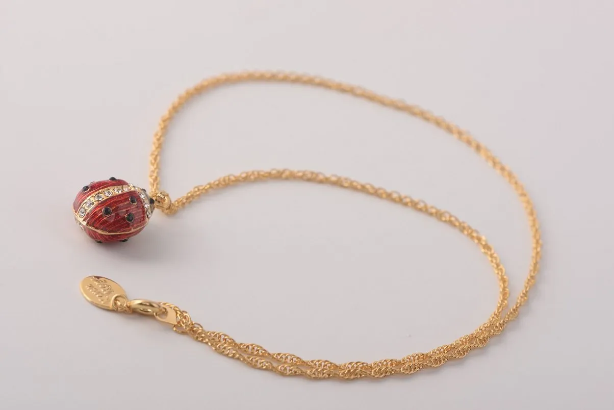 Red Ladybug Pendant Necklace