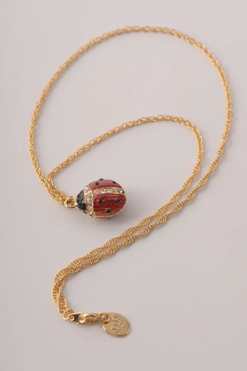 Red Ladybug Pendant Necklace