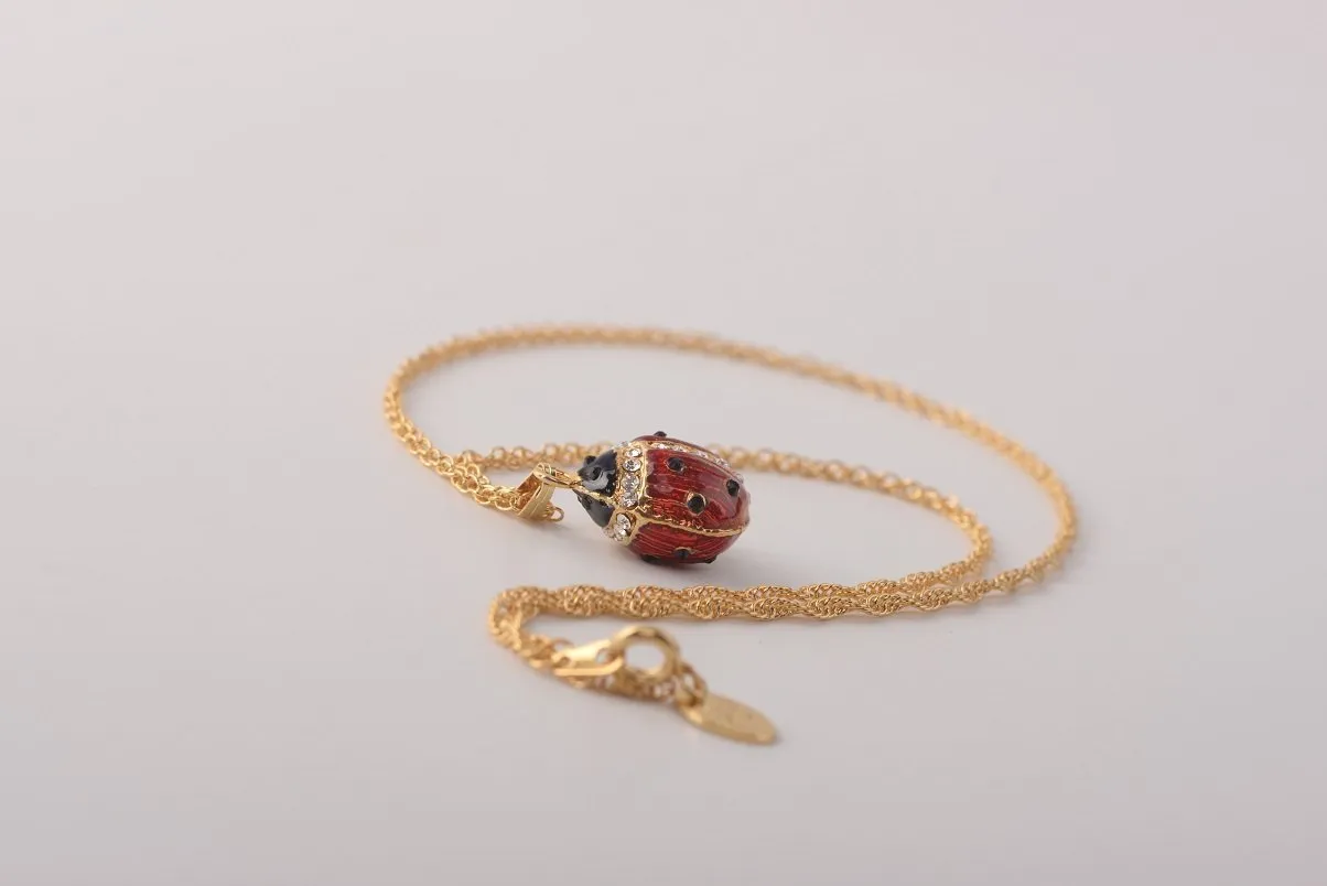 Red Ladybug Pendant Necklace