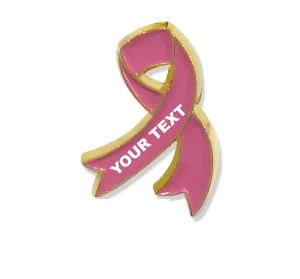 Ribbon Pins with Custom Text & Color - Distorted