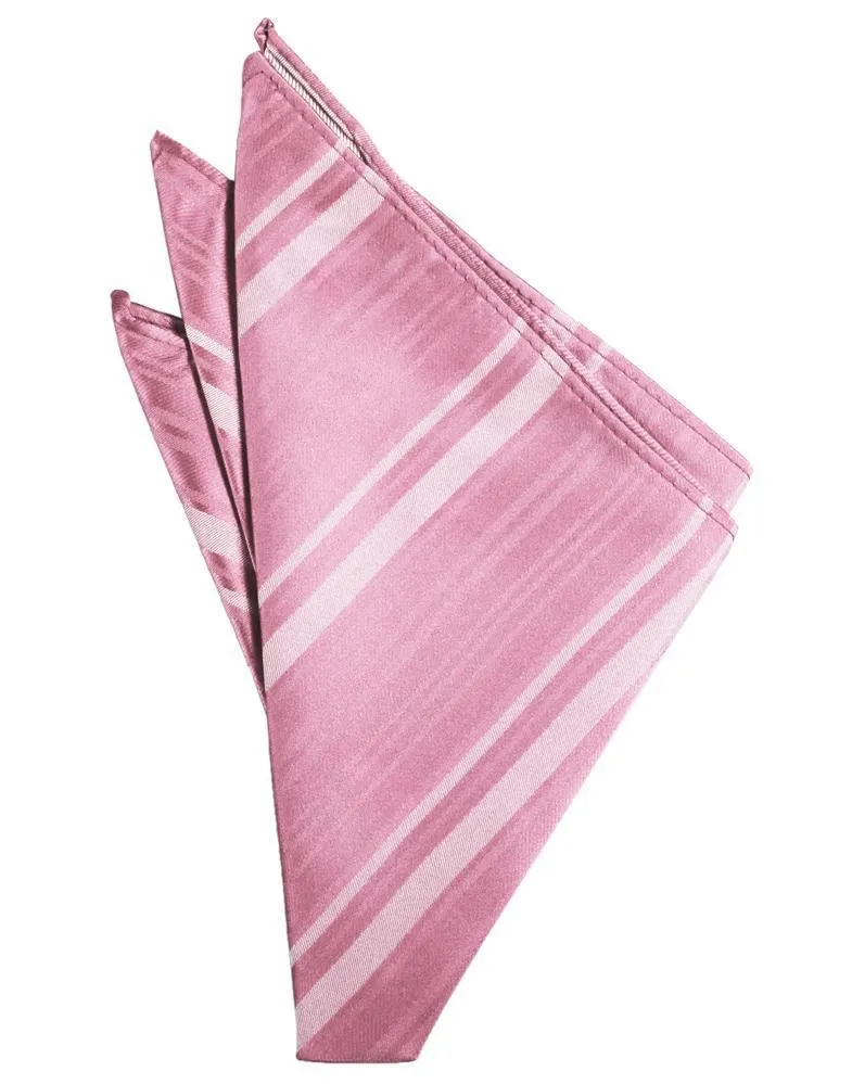 Rose Petal Striped Satin Pocket Square