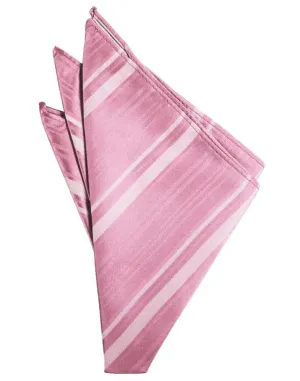 Rose Petal Striped Satin Pocket Square