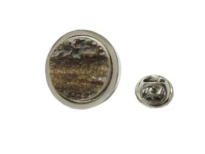Round Deer Antler Lapel Pin