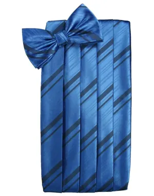 Royal Blue Kids Striped Satin Cummerbund