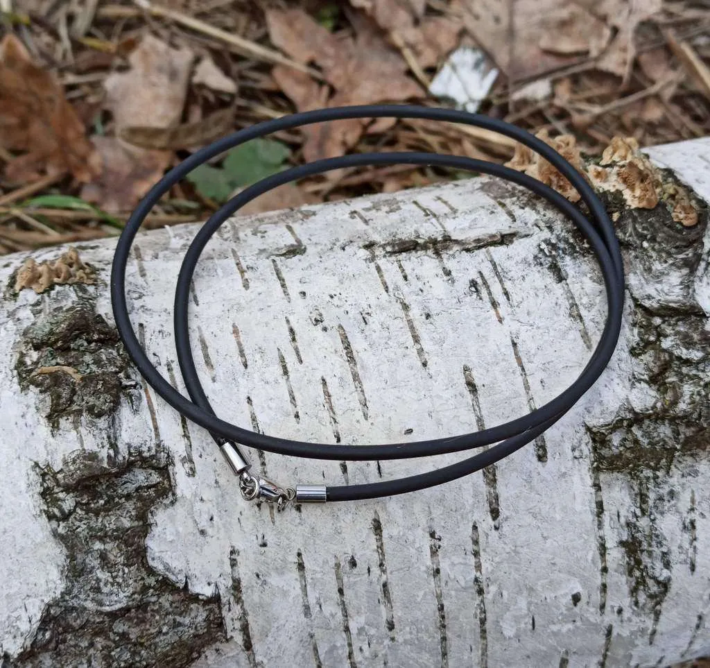 Rubber cord or caoutchouc necklace for pendant