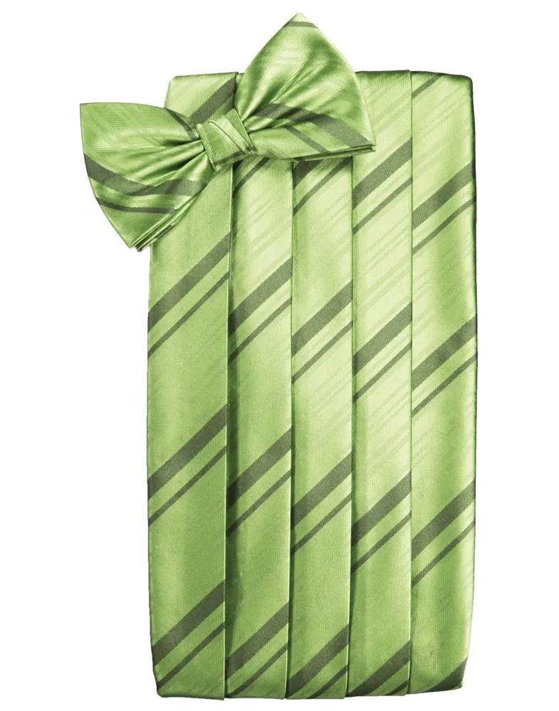 Sage Striped Satin Cummerbund