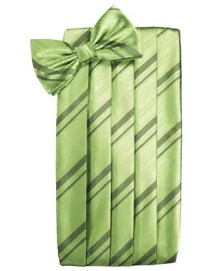 Sage Striped Satin Cummerbund