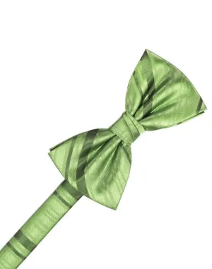 Sage Striped Satin Kids Bow Tie