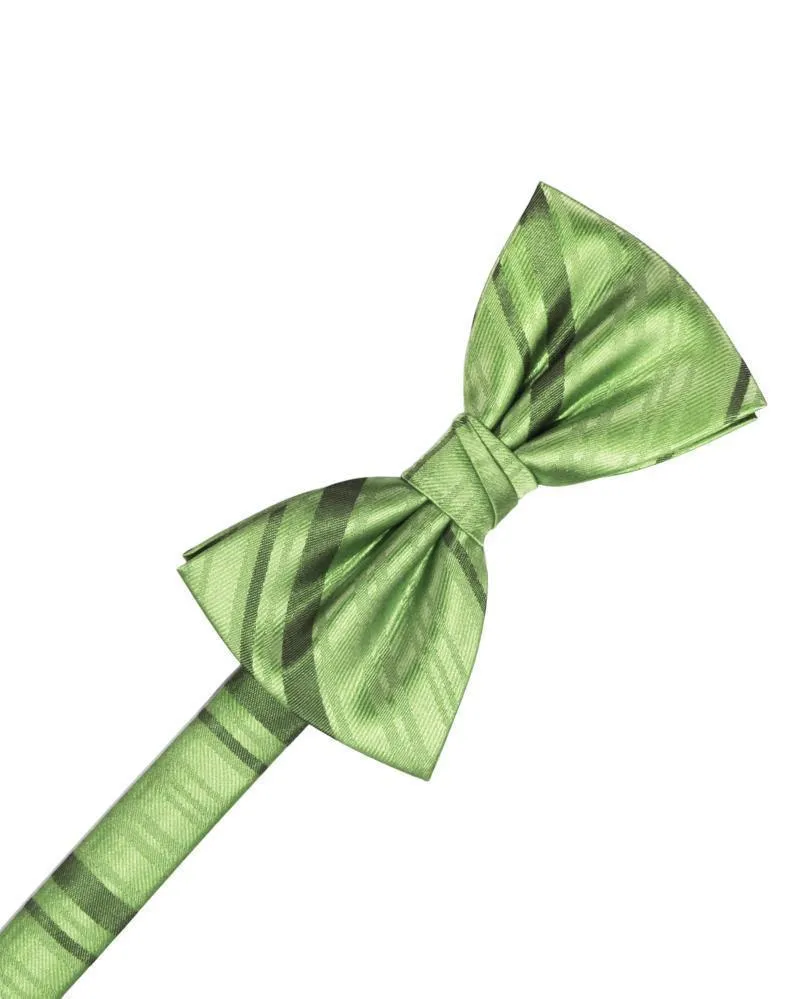 Sage Striped Satin Kids Bow Tie