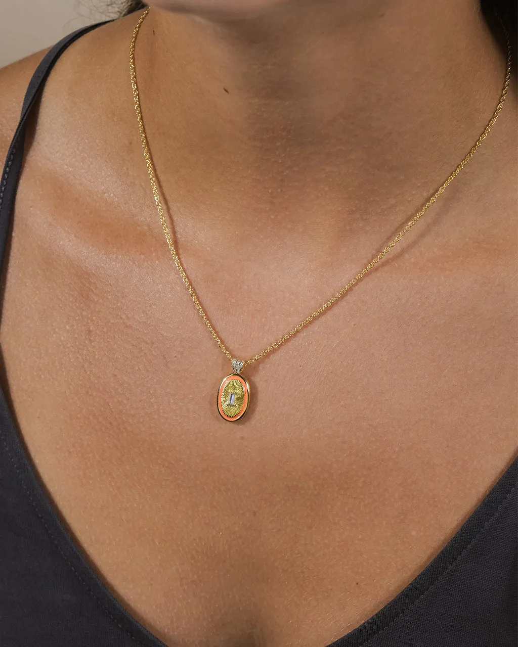 Sanaa CZ & Enamel Pendant Necklace