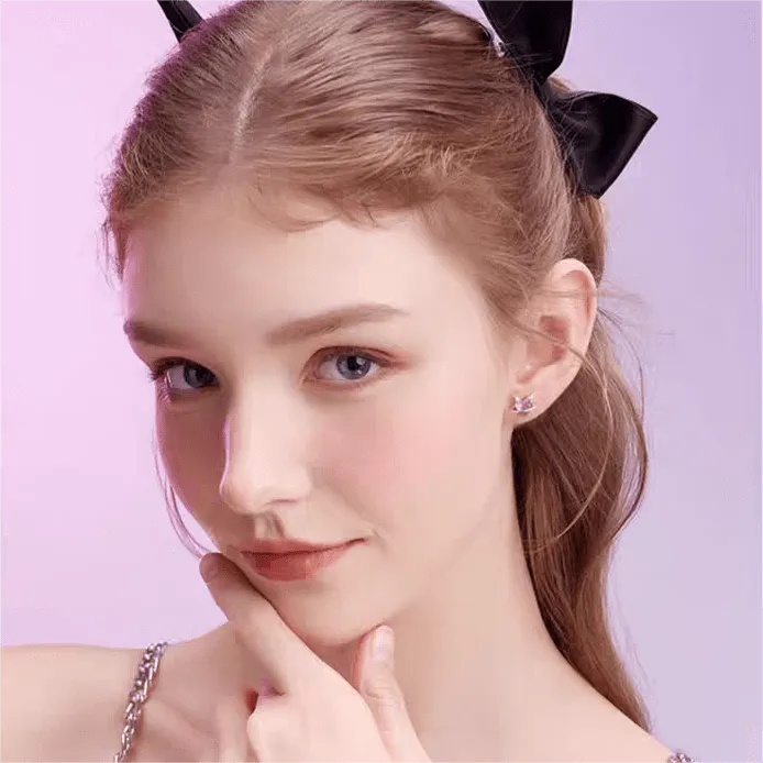 Sanrio Enamel Kuromi Heart Earrings