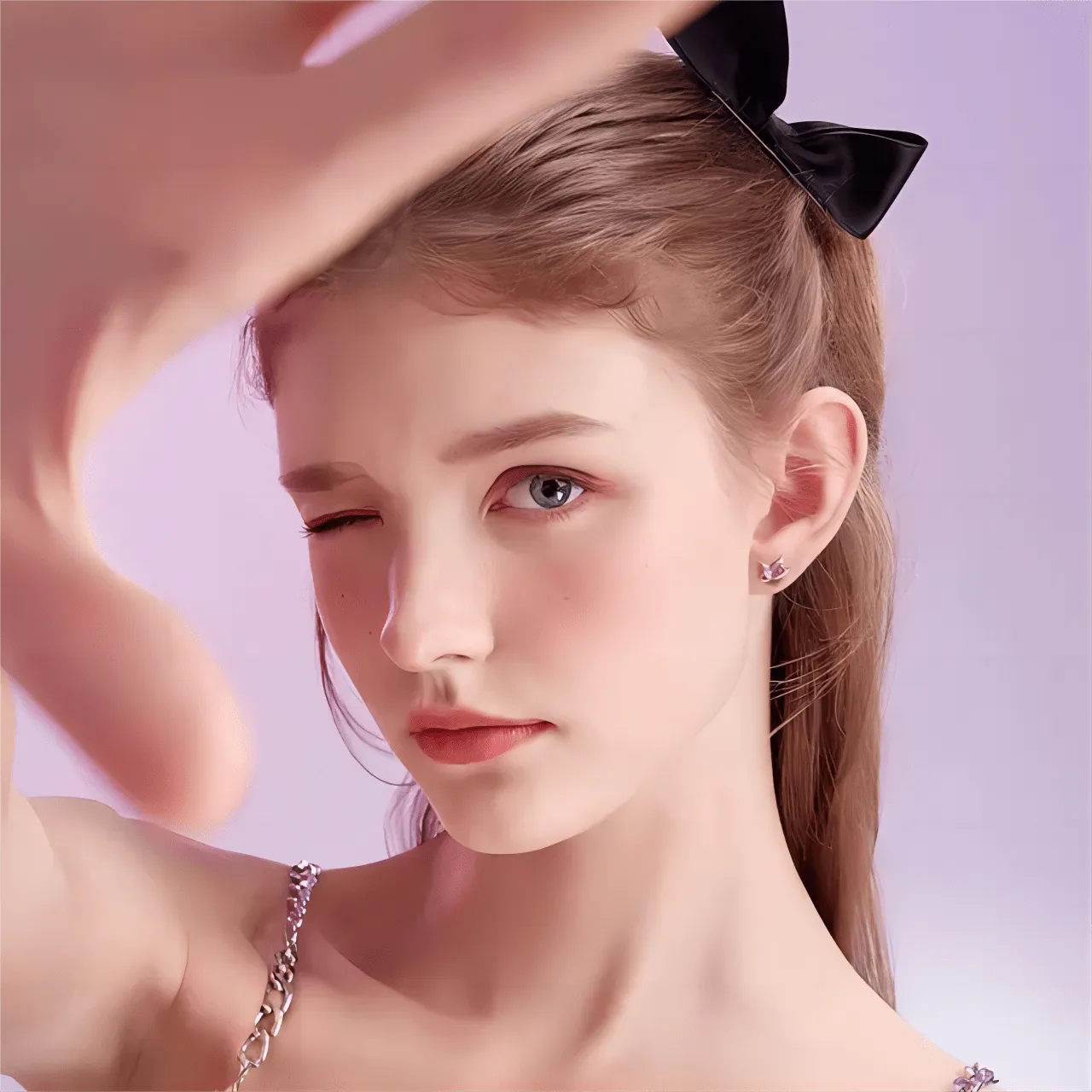 Sanrio Enamel Kuromi Heart Earrings