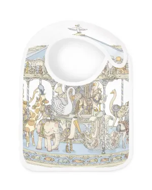 Satin bib - Carousel Blue