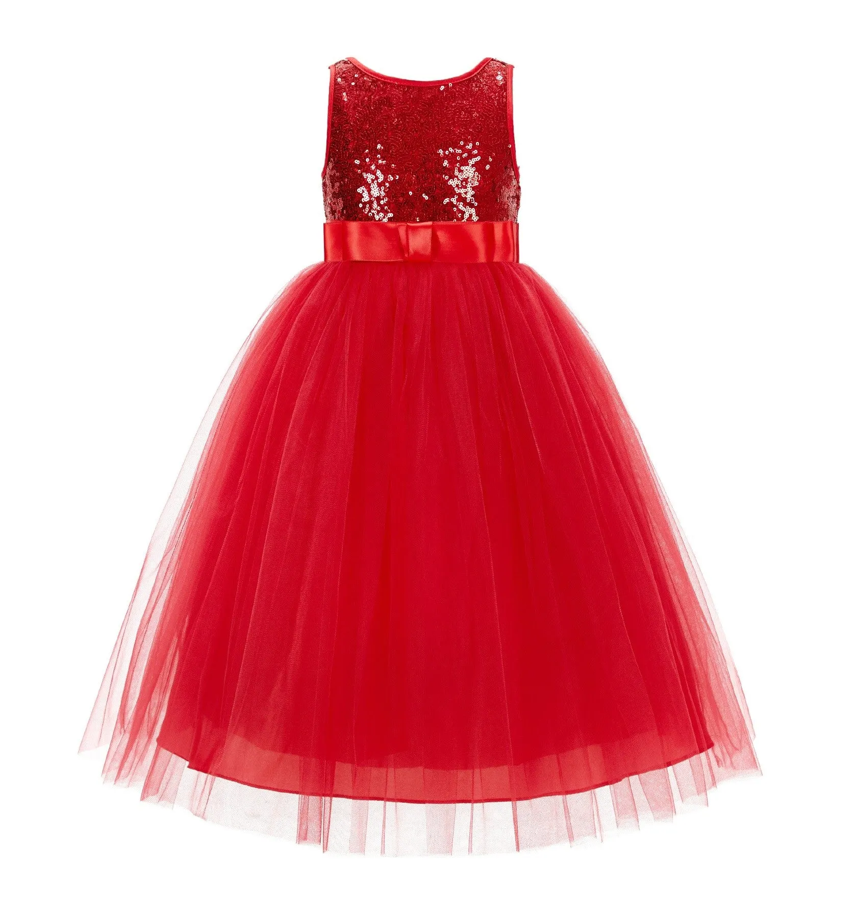 Sequin V-Back Flower Girl Dress Special Occasions Wedding Reception Communion Baptism Pageant LG1