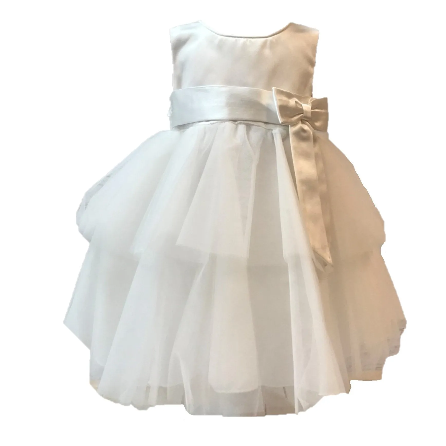 Sienna Ivory or White Tiered Christening / Baptism Dress