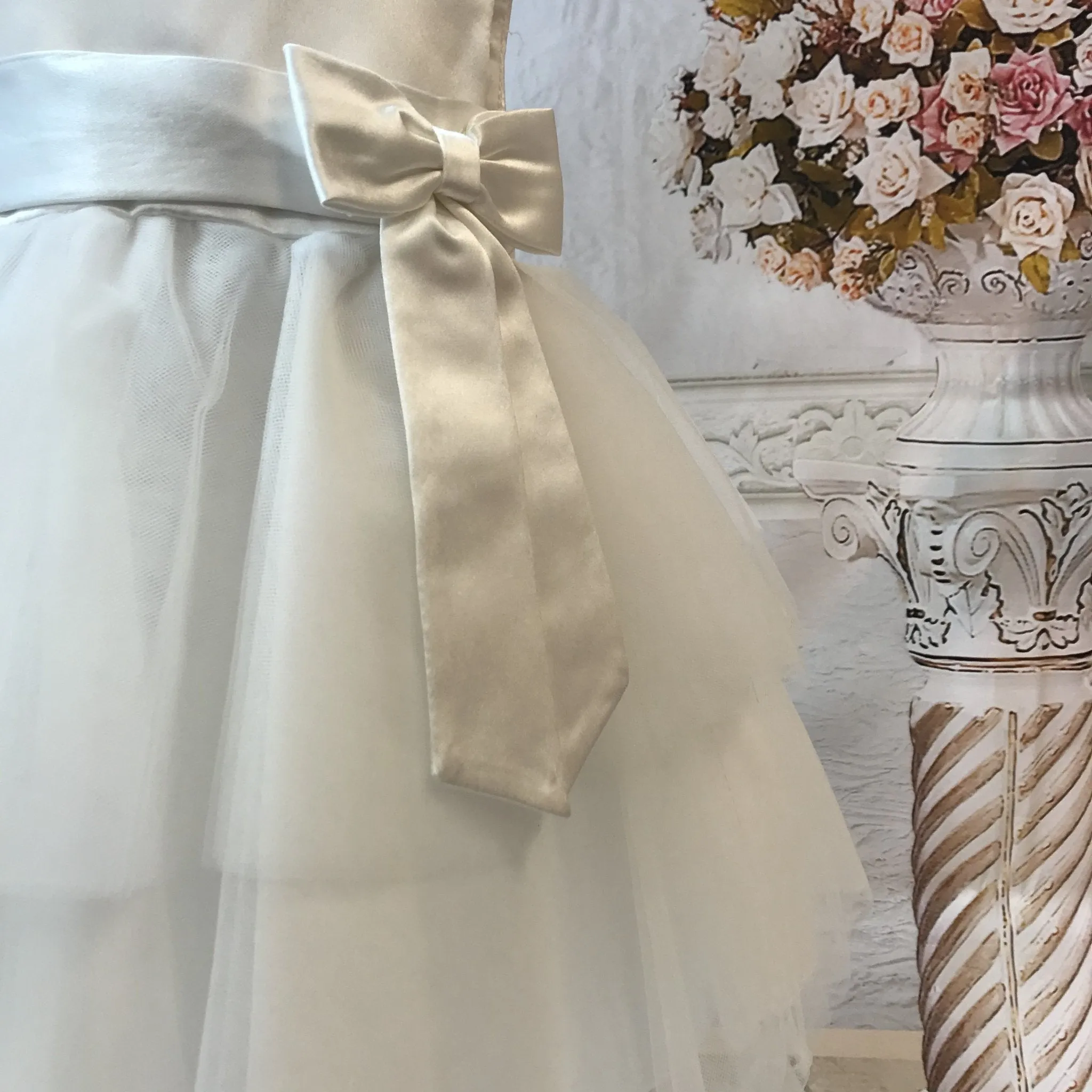 Sienna Ivory or White Tiered Christening / Baptism Dress