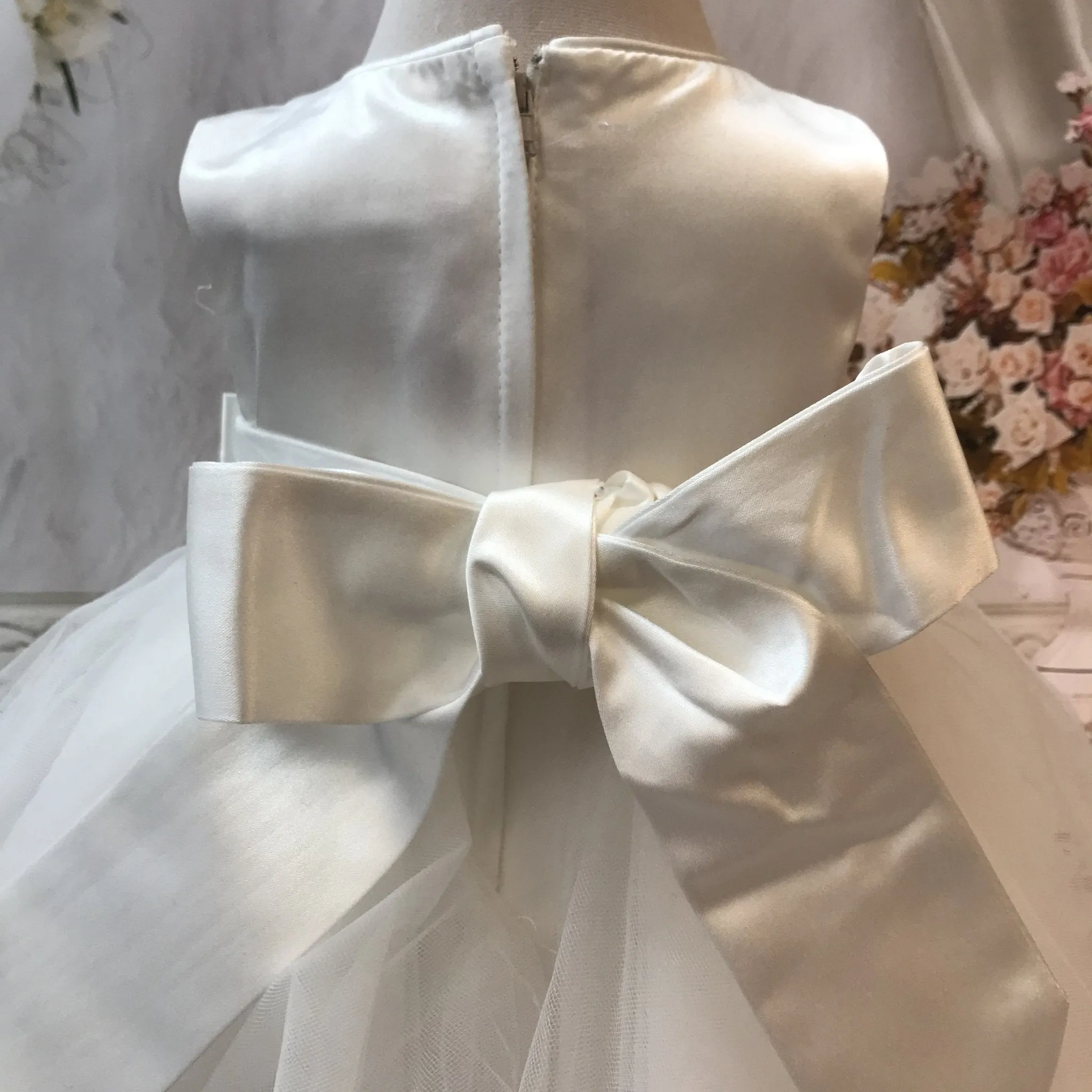 Sienna Ivory or White Tiered Christening / Baptism Dress