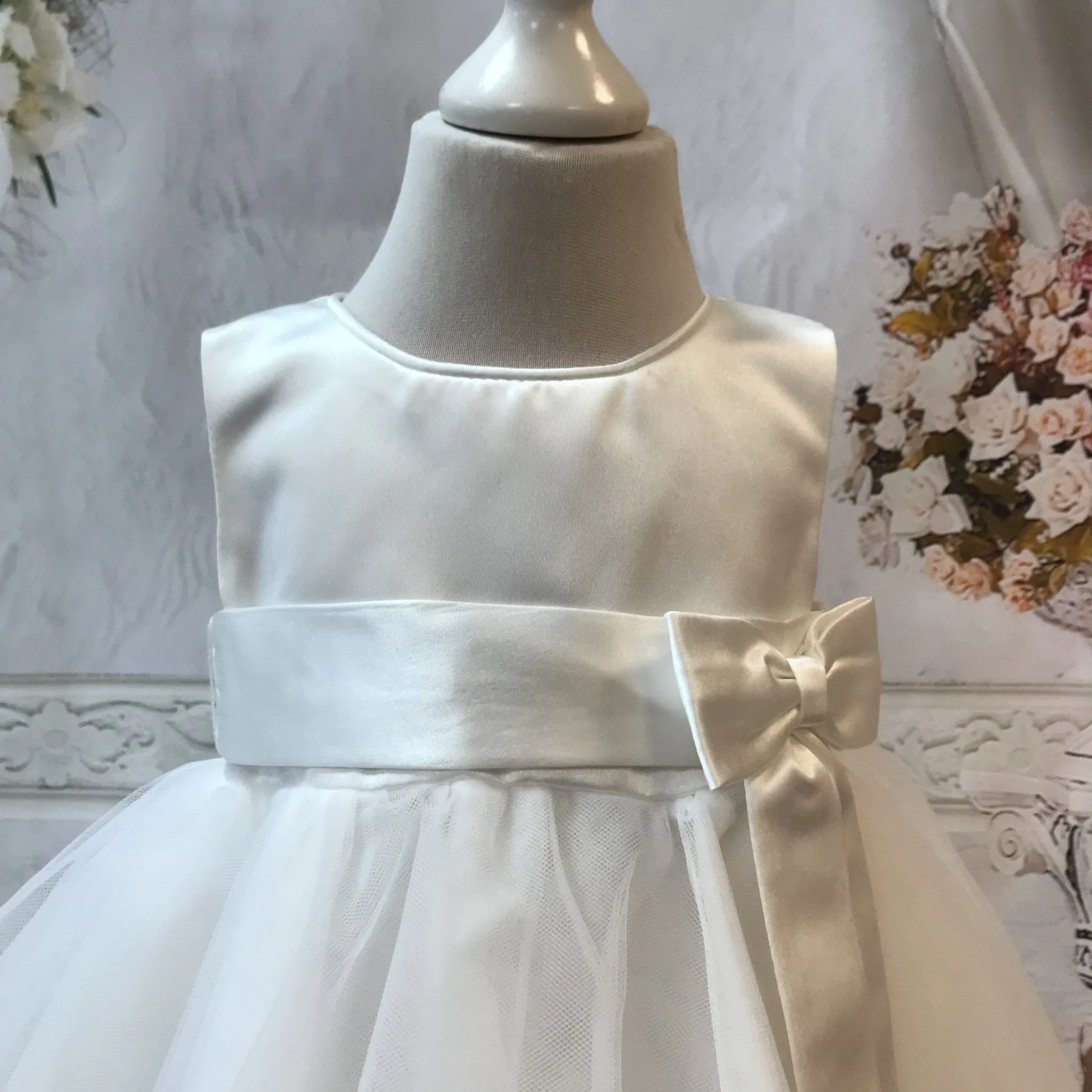 Sienna Ivory or White Tiered Christening / Baptism Dress