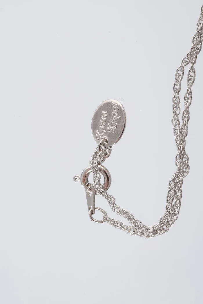 Silver & Red Egg Pendant Necklace
