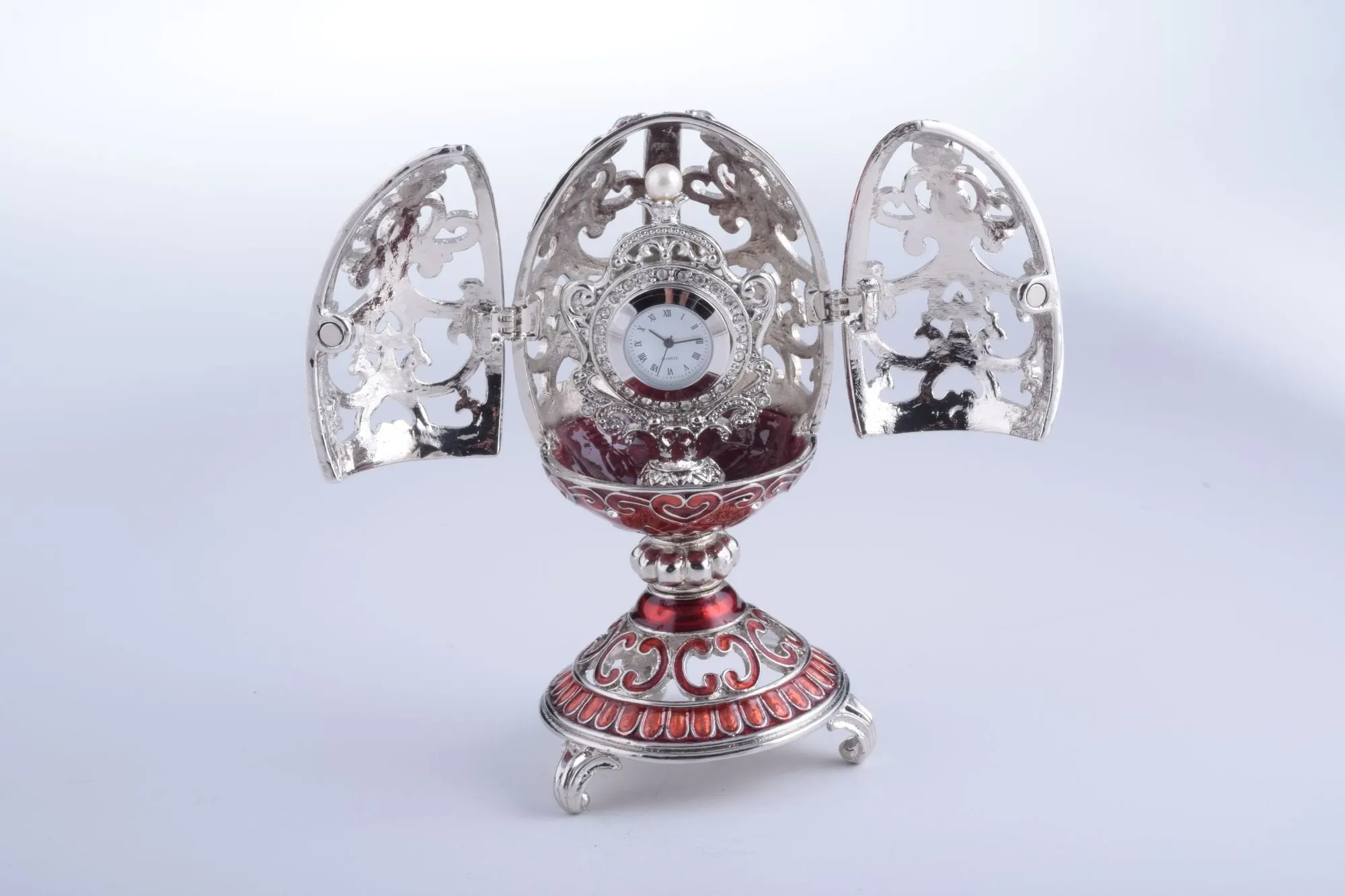 Silver & Red Faberge Egg