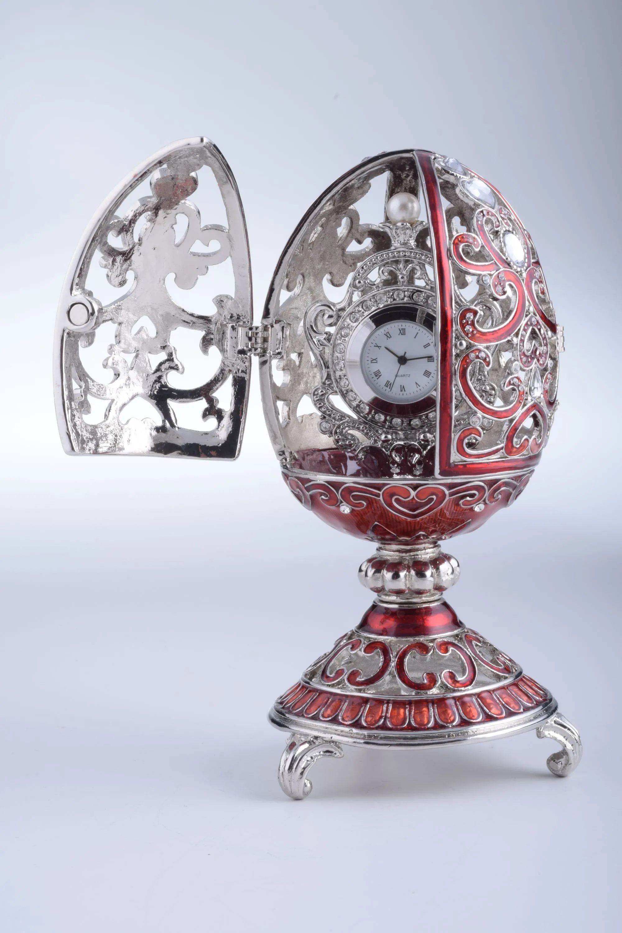 Silver & Red Faberge Egg