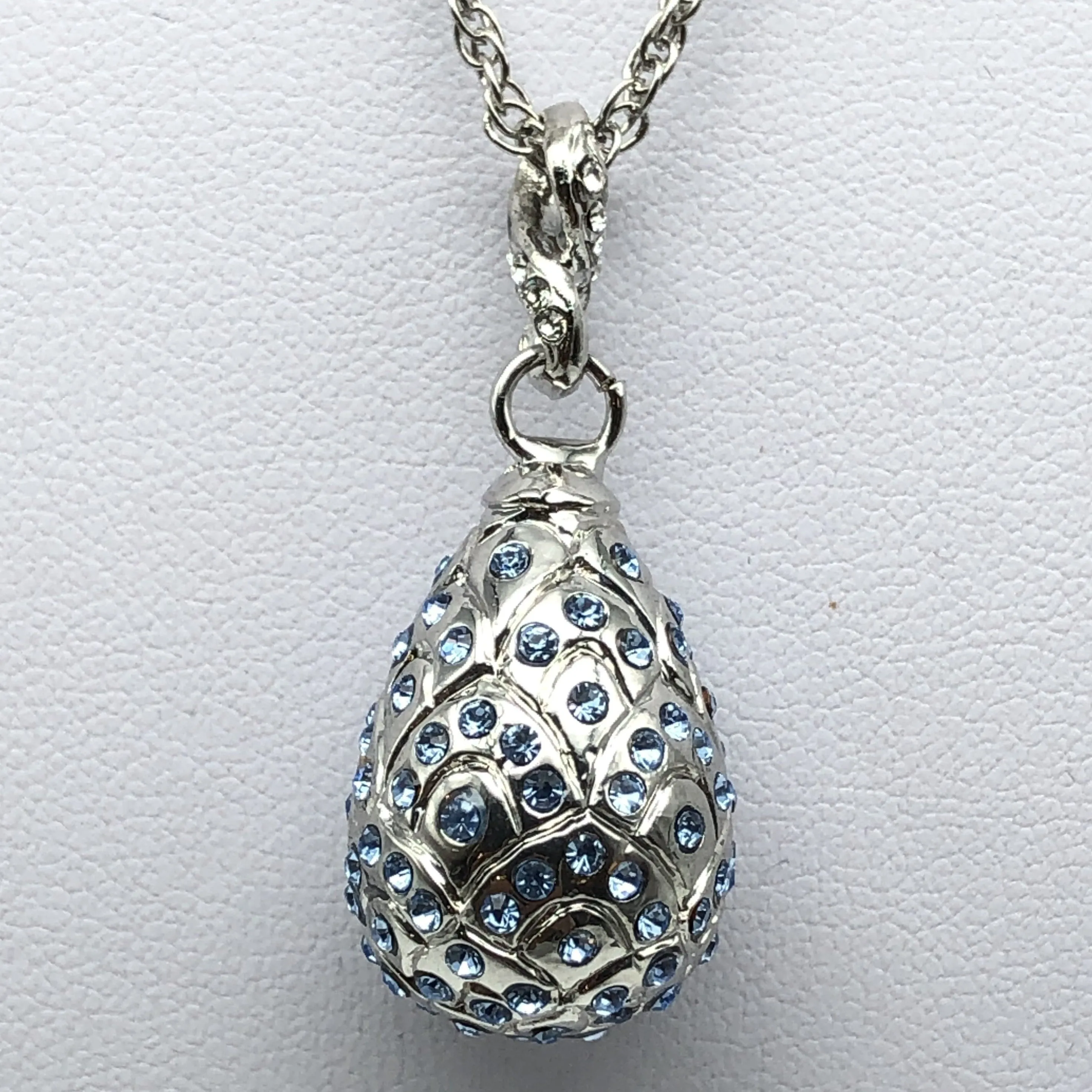 Silver Egg Pendant Necklace