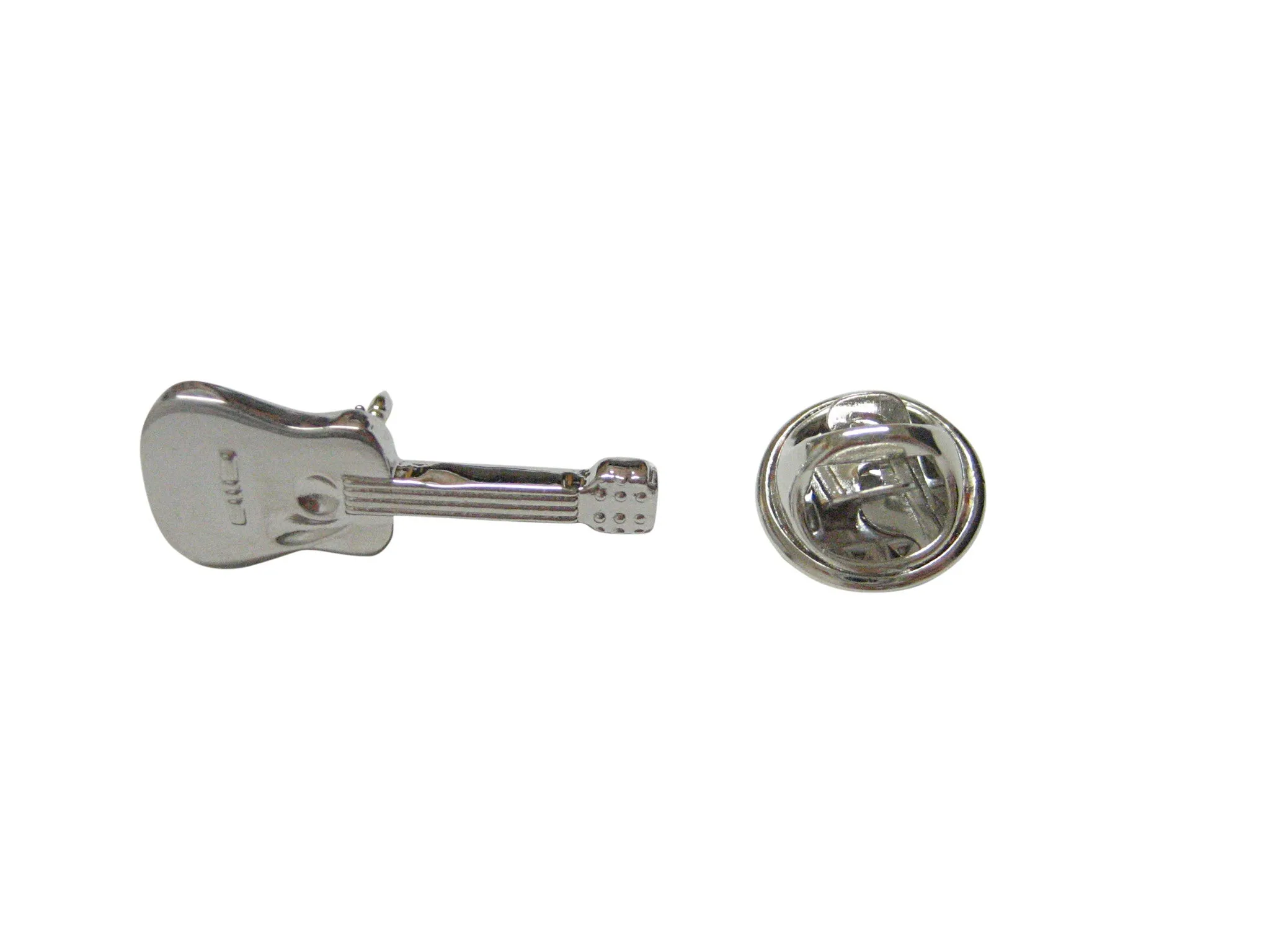 Silver Toned Classic Guitar Lapel Pin