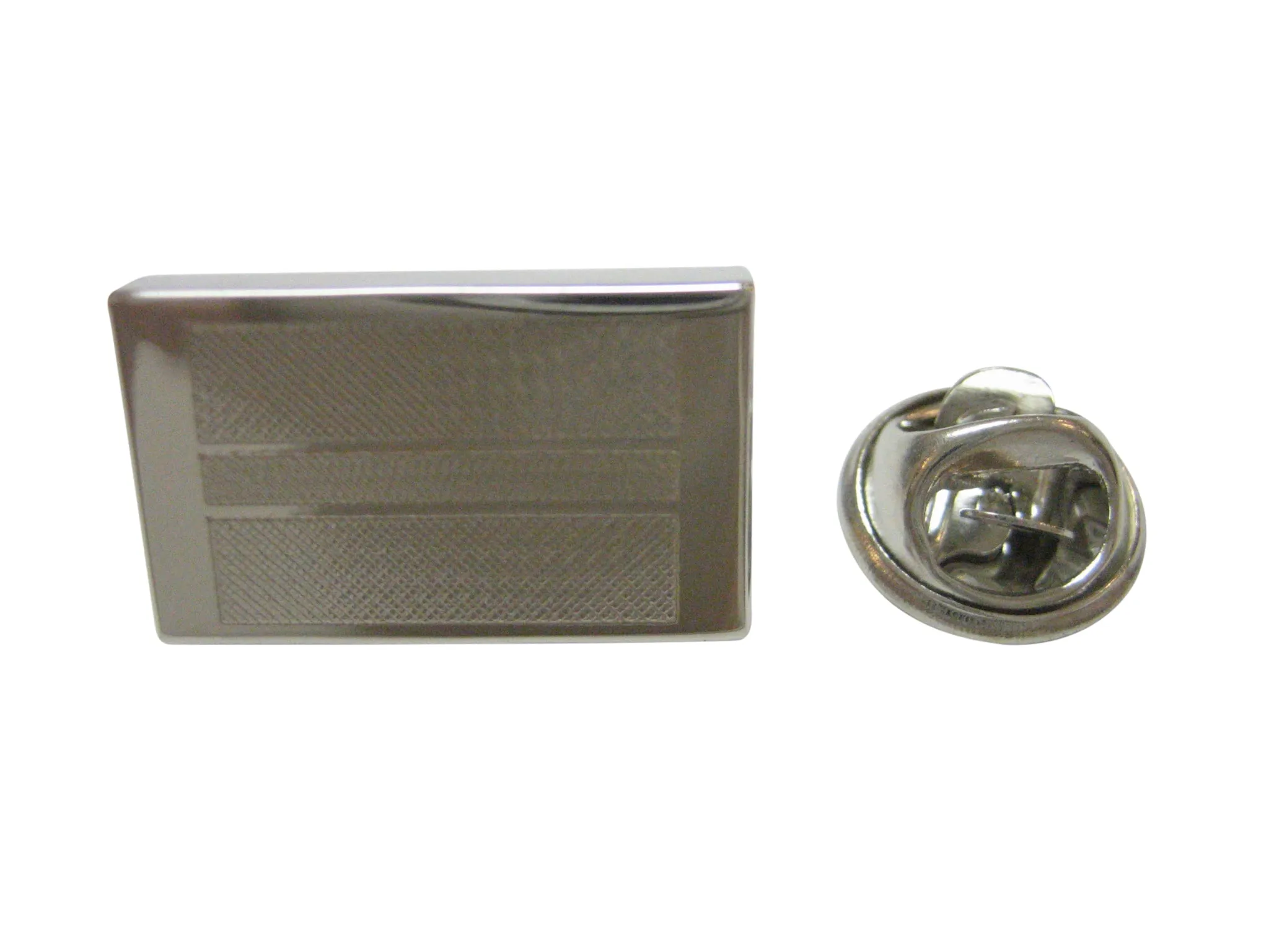 Silver Toned Etched Botswana Flag Lapel Pin