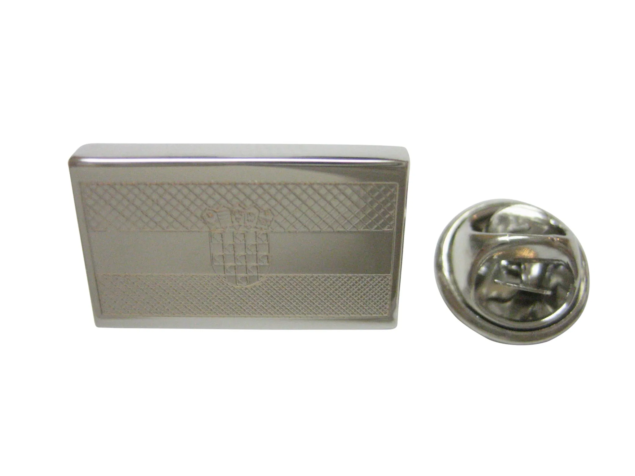 Silver Toned Etched Croatia Flag Lapel Pin