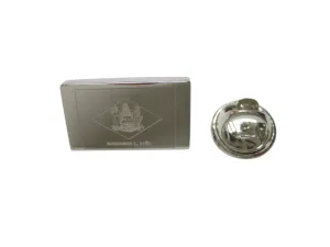 Silver Toned Etched Delaware State Flag Lapel Pin