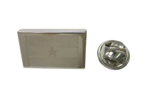 Silver Toned Etched Ghana Flag Lapel Pin