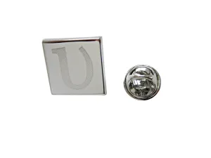 Silver Toned Etched Greek Letter Upsilon Lapel Pin