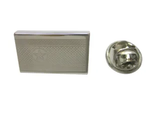 Silver Toned Etched North Korea Flag Lapel Pin
