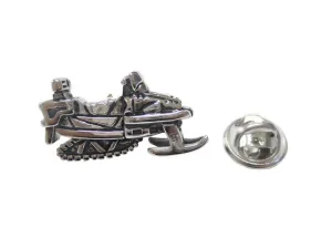 Silver Toned Snowmobile Lapel Pin